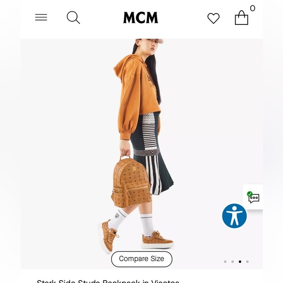 MCM Small Stark Side Studs Backpack in Visetos - UNISEX - Picture 15 of 16